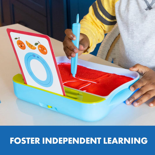 Light-up Sand Tray with Stylus, Letter and Number Cards Tracing Center