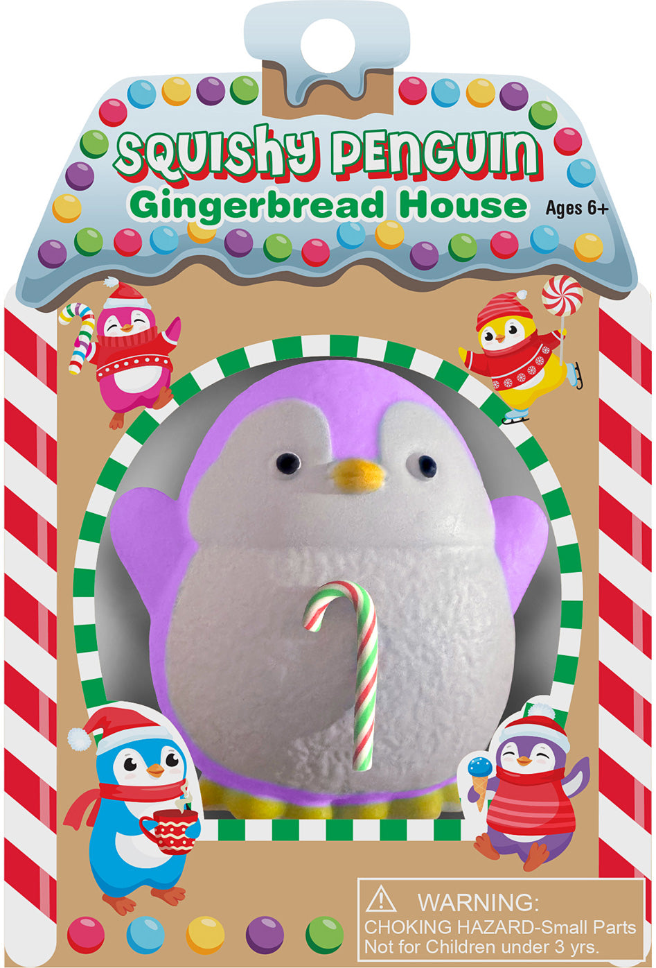 Squishy Penguin Gingerbread House (Assorted Colors)