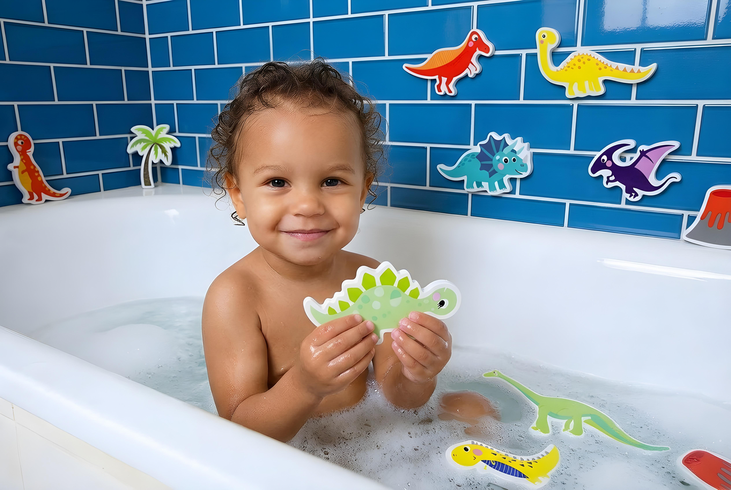 Bath Stickers with Header Card – Dinosaurs