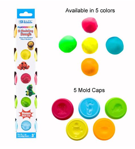 Modeling Dough Fluorescent Colors 1 Oz. (5/Pack)
