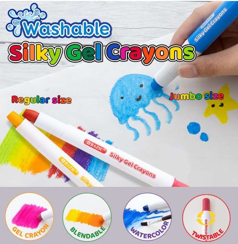 Silky Gel Crayons - 12 Colors