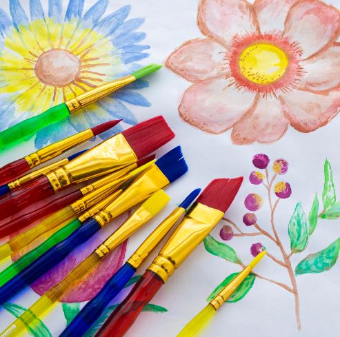 Assorted Nylon Paint Brush Set w/ Translucent Handles (12/Pack)