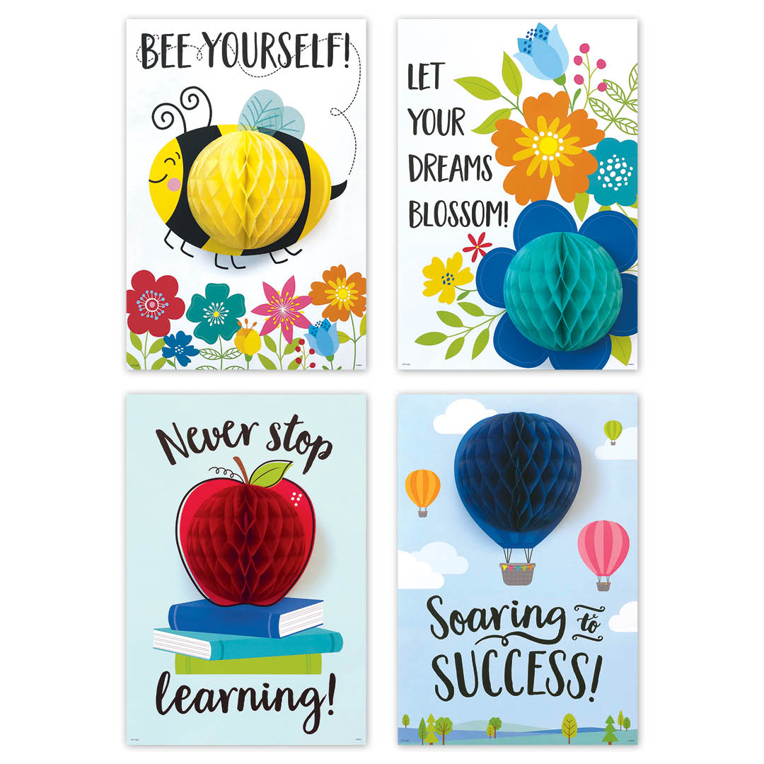 POSITIVE MINDSET! INSPIRE U 4-POSTER PACK (3D POP)