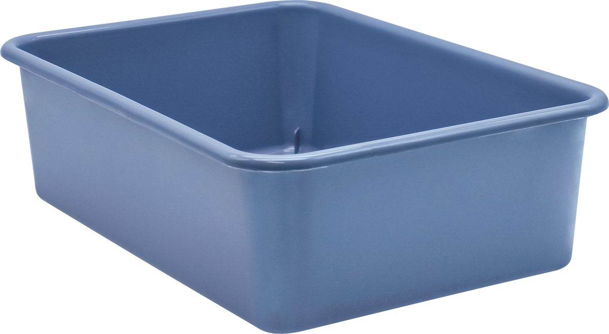 Slate Blue Large Plastic Storage Bin
