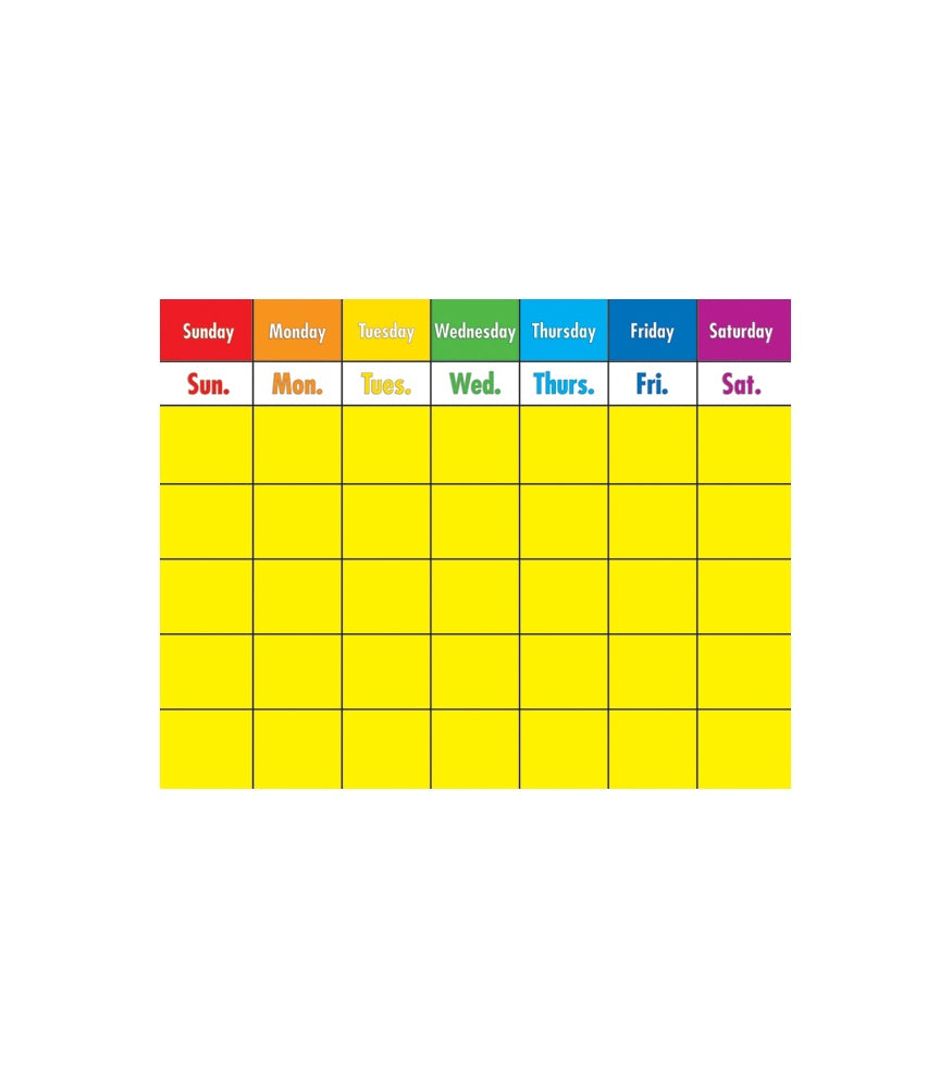 Chart Calendar Colorful