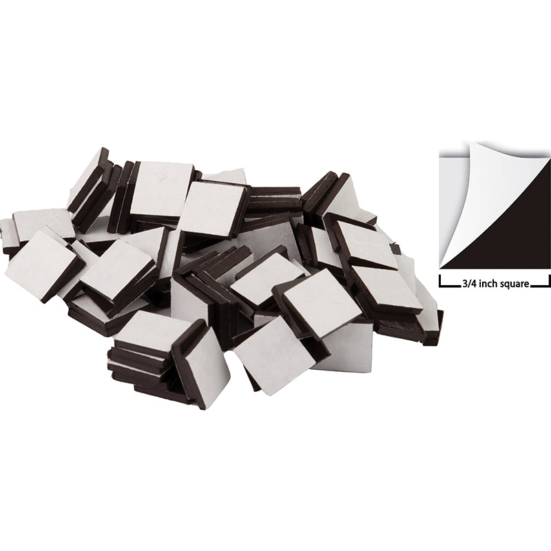 50PK 3/4IN ADHESIVE MAGNETIC SQUARE