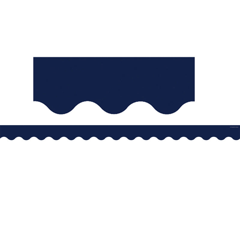 Navy Scalloped Border