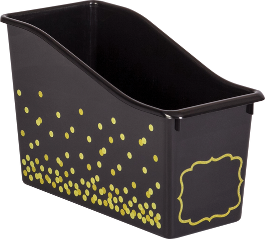 Black Confetti Plastic Book Bin