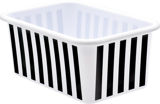 Black and White Stripes Small Plastic Storage Bin