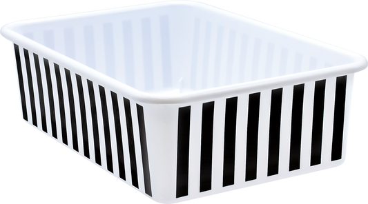 Black and White Stripes Large Plastic Storage Bin