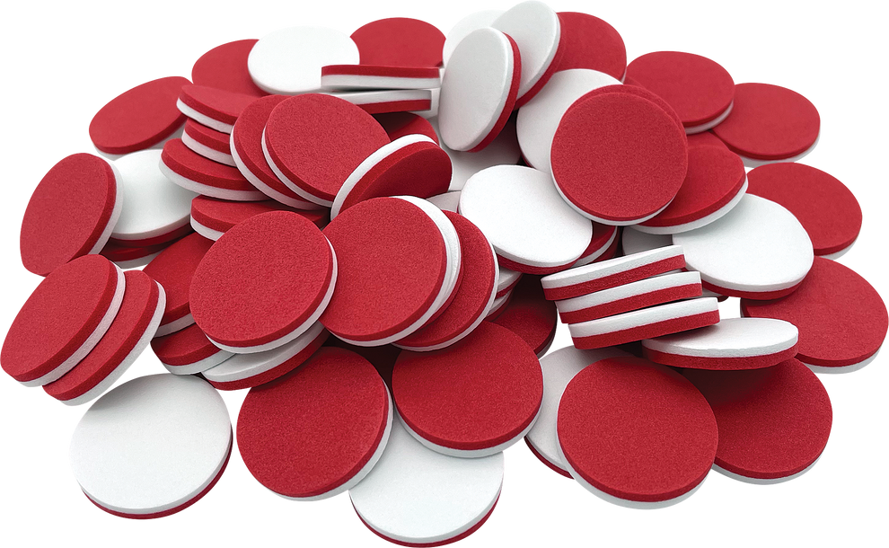 Foam Counters: Red/White – School Crossing & Toy Station