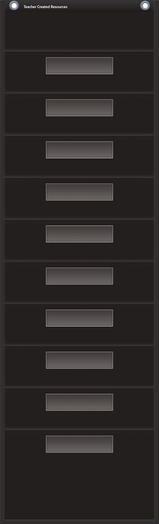 Black 10 Pocket File Storage Pocket Chart (14" x 58")