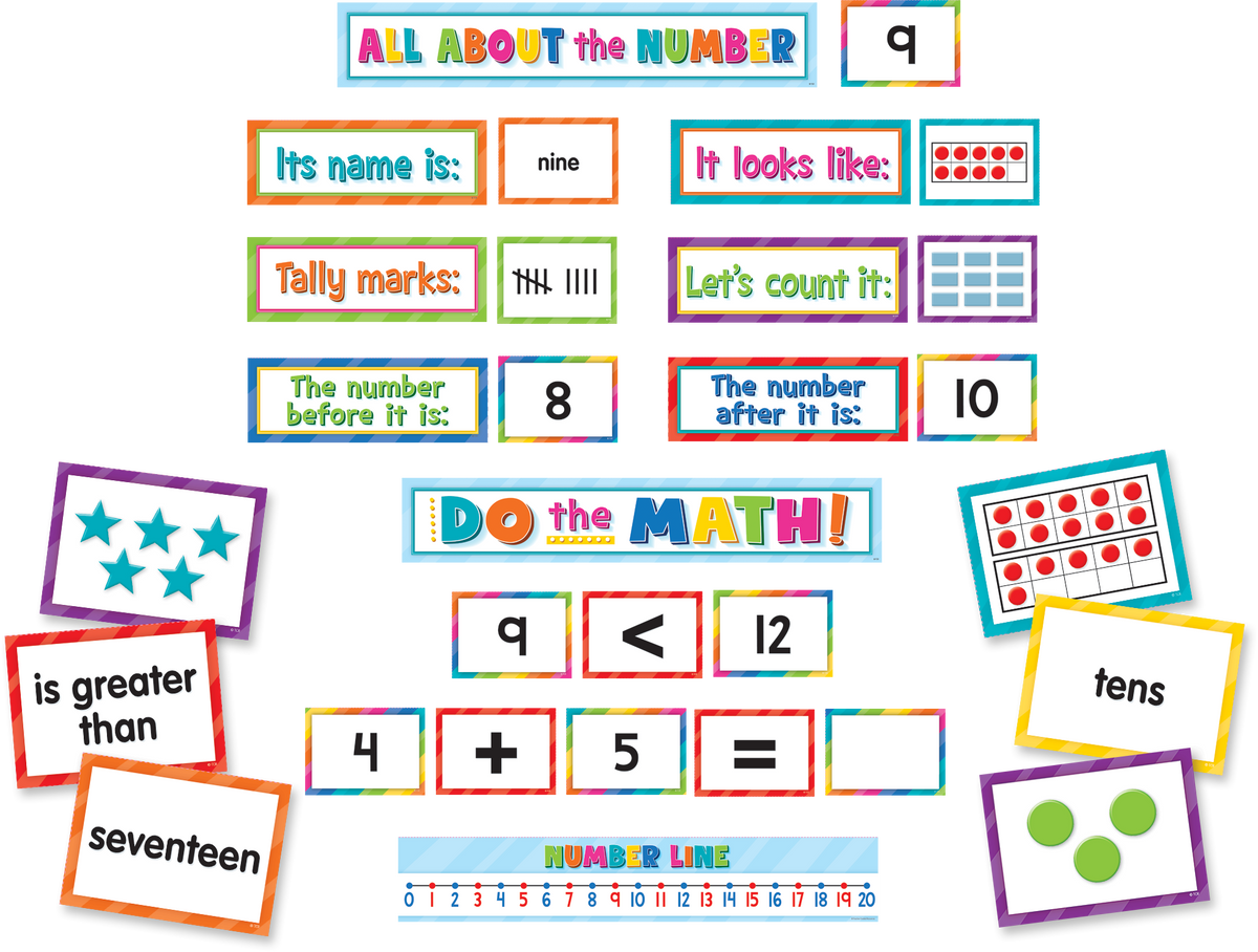 Numbers, Counting & More Pocket Chart Cards – School Crossing & Toy Station