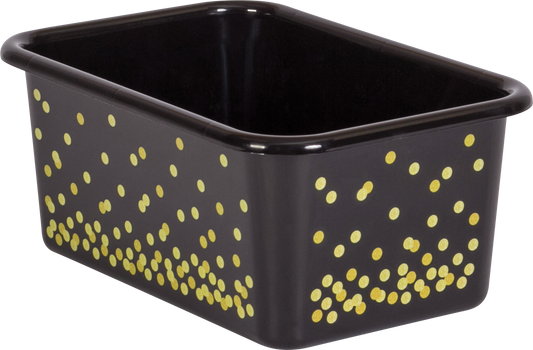 Black Confetti Small Plastic Storage Bin