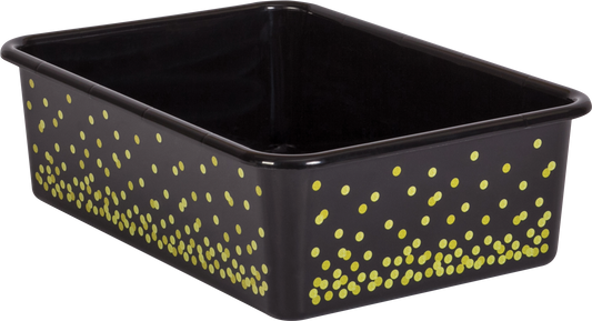 Black Confetti Large Plastic Storage Bin