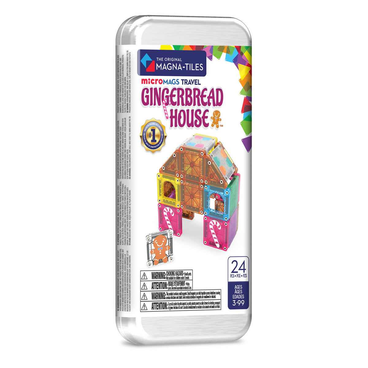 MAGNA-TILES microMAGS Gingerbread House Travel 24-Piece Set