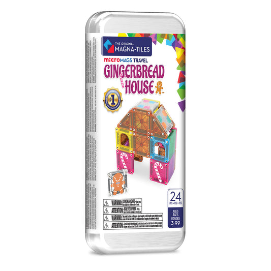 MAGNA-TILES microMAGS Gingerbread House Travel 24-Piece Set