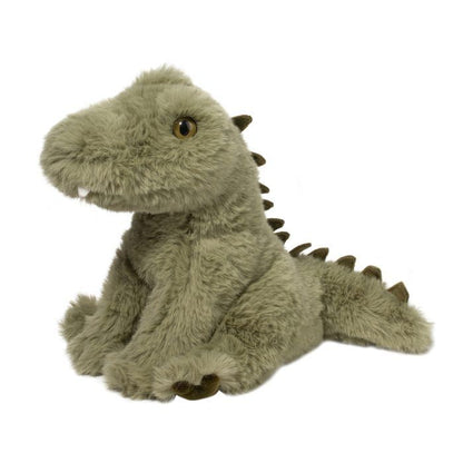 Plush dinosaur toy on a white background