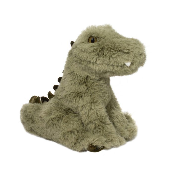 Plush toy dinosaur on a white background