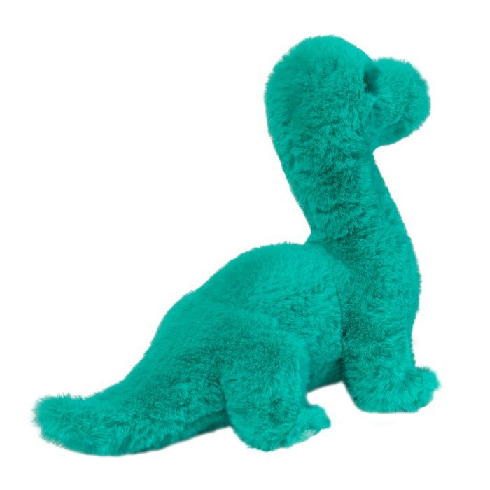 Teal plush dinosaur toy on a white background Brontie Brontosaurus Mini Soft