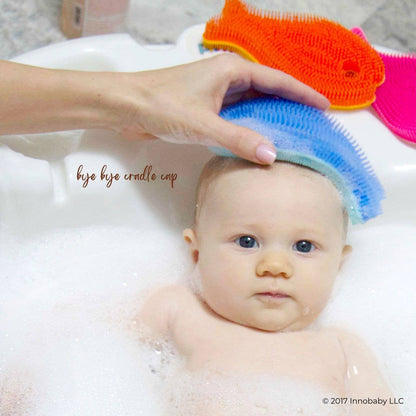 Silicone Bath Scrub / Fun Fish Shape Brush / Baby Bath Toy: Blue