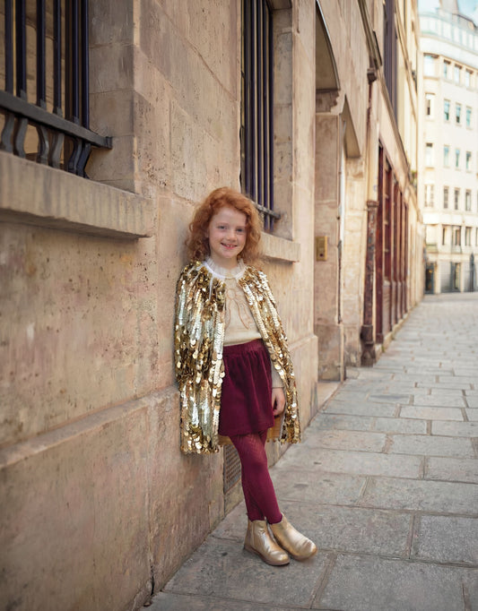 Great Pretenders The 5th Avenue Paillette Gold Cape, Size 4/6