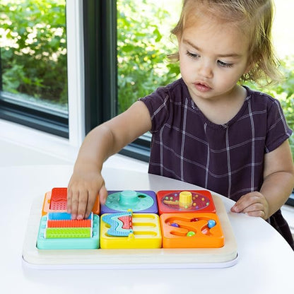 PlayTab - Modular, Sensory Activity Board Sensory Tile Set 1 (Flipper, Number Dial, Maze)