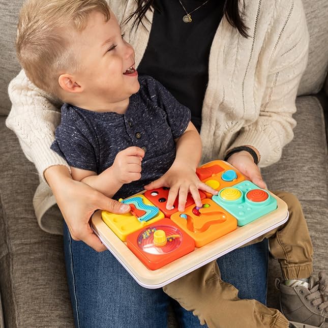 PlayTab - Modular, Sensory Activity Board Sensory Tile Set 1 (Flipper, Number Dial, Maze)