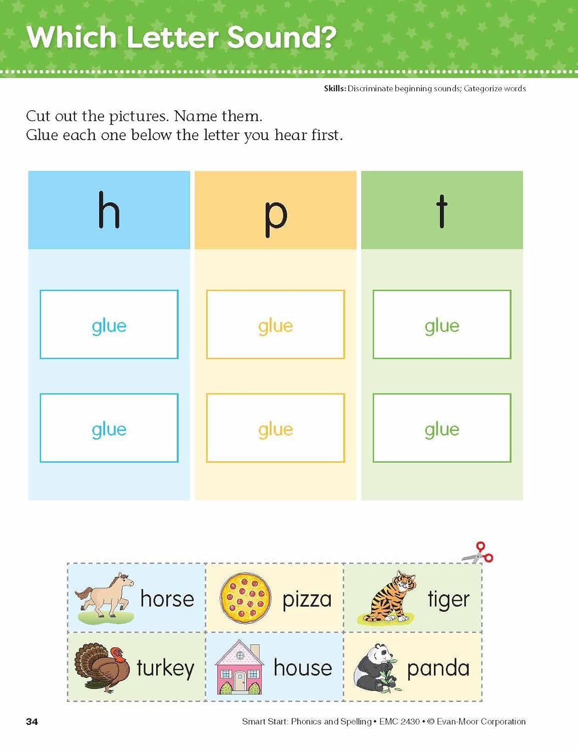 Smart Start: Phonics and Spelling Activity Book, Grade PreK