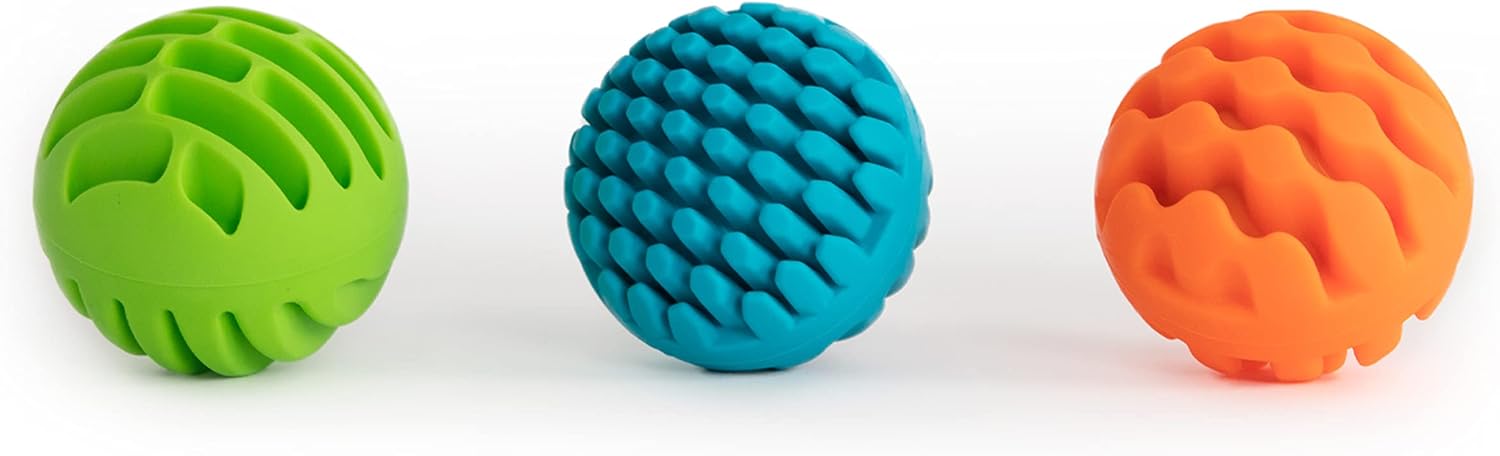 Sensory Rollers. Blue, green, and orange balls for babies and toddlers. perfect for fidget.