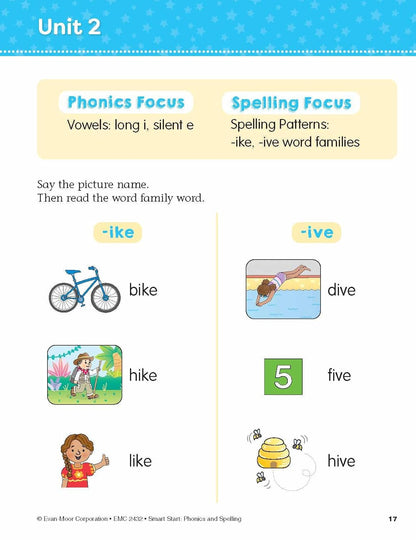 Smart Start: Phonics and Spelling Activity Book, Grade 1