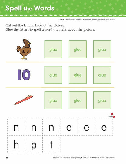 Smart Start: Phonics and Spelling Activity Book, Grade PreK