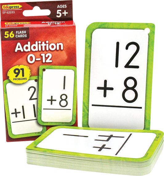 Addition 0–12 Flash Cards