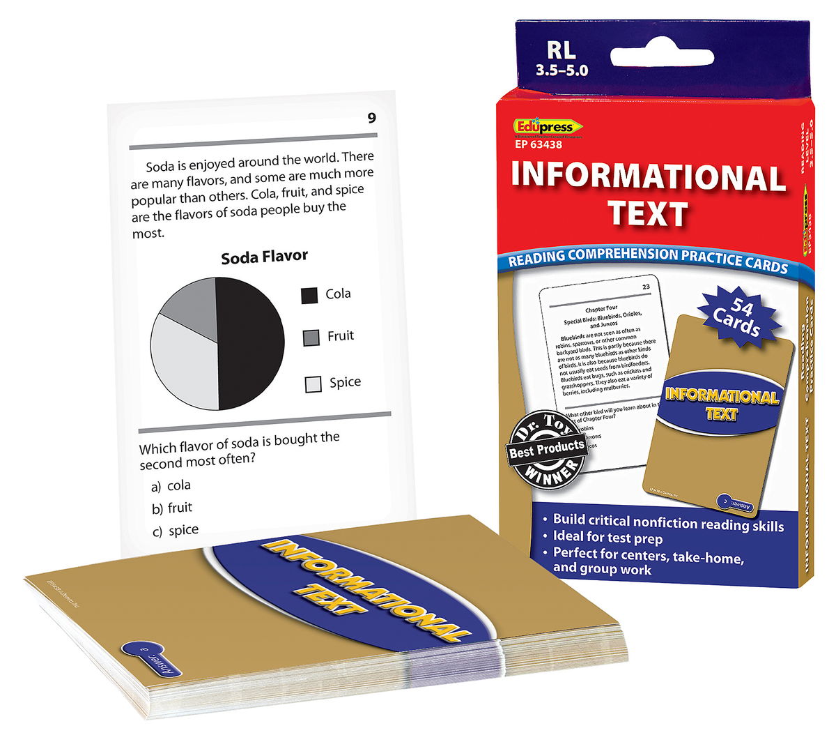 Reading Comprehension Practice Cards: Informational Text (Blue Level ...