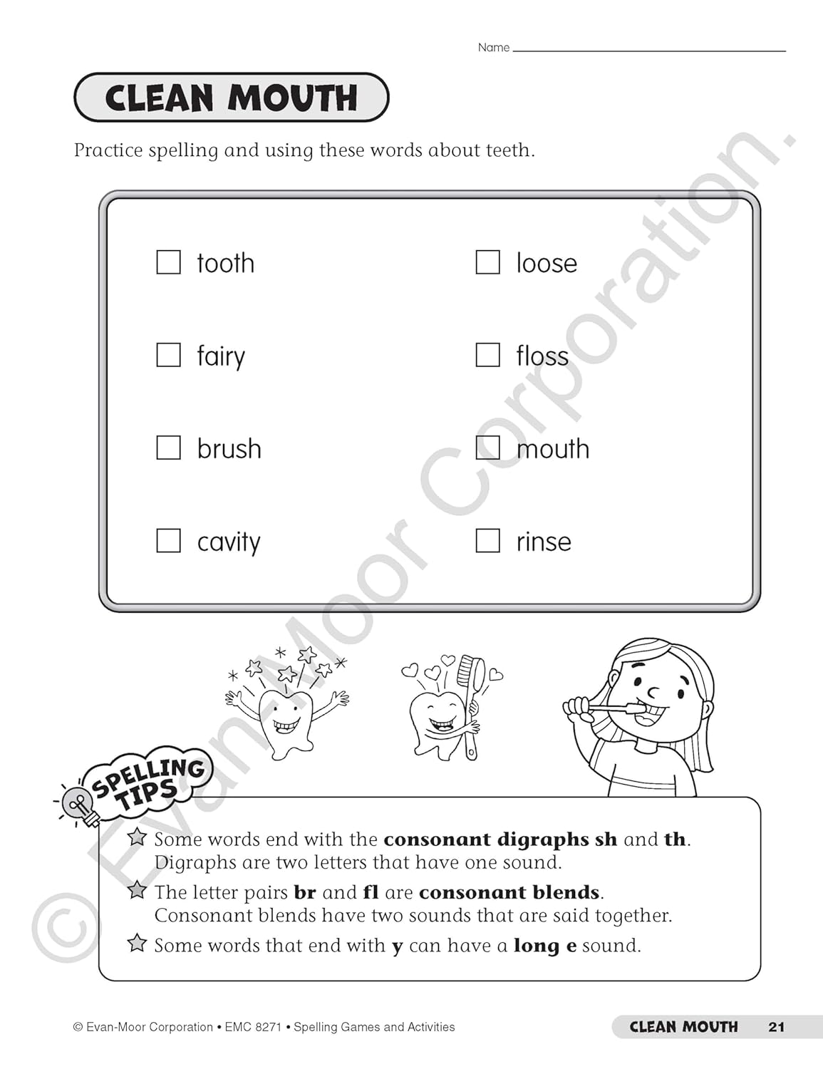 Evan-Moor Spelling Games and Activities, Grade 1