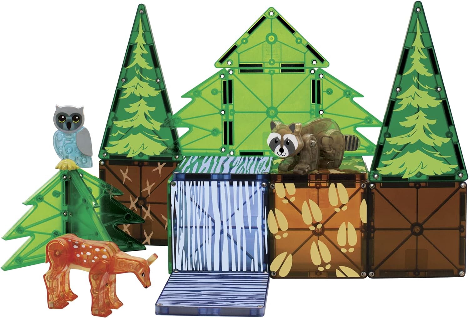 Magna-Tiles Forest Animals deer, bear, owl, racoon