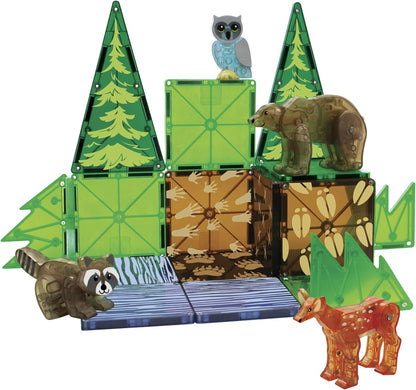 Magna-Tiles Forest Animals deer, bear, owl, racoon