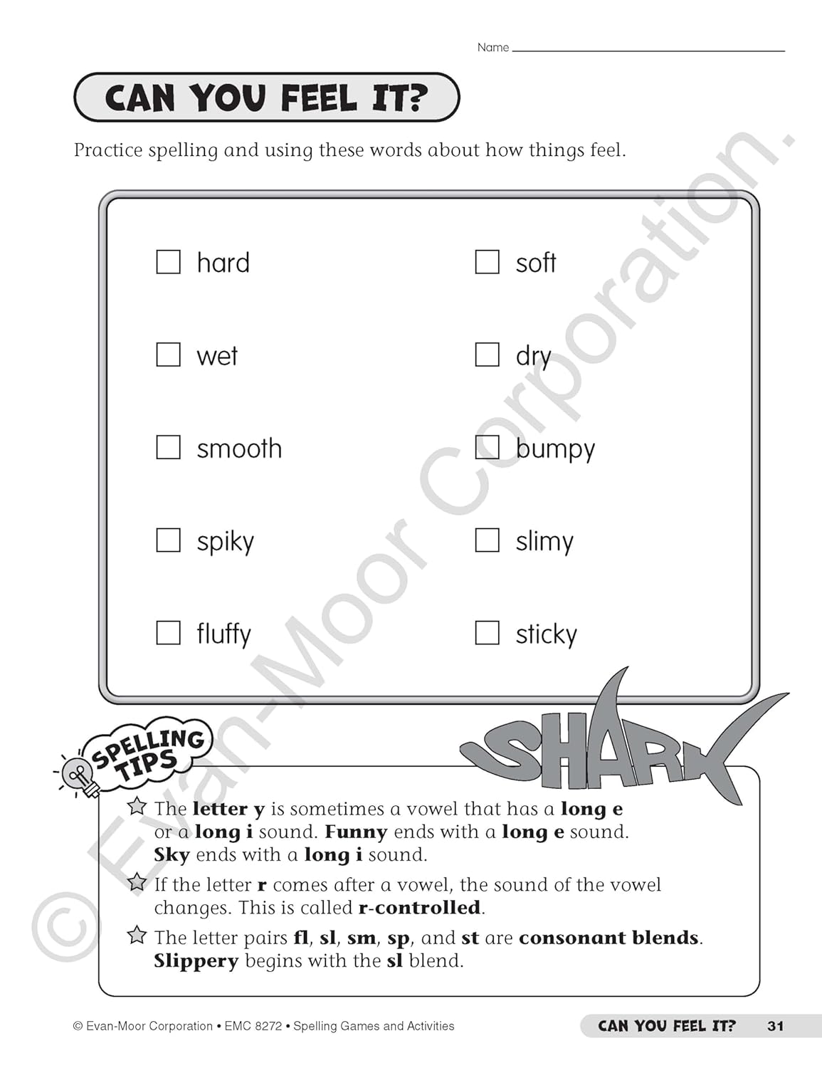 Evan-Moor Spelling Games and Activities, Grade 2