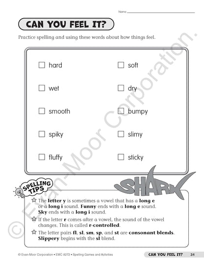 Evan-Moor Spelling Games and Activities, Grade 2