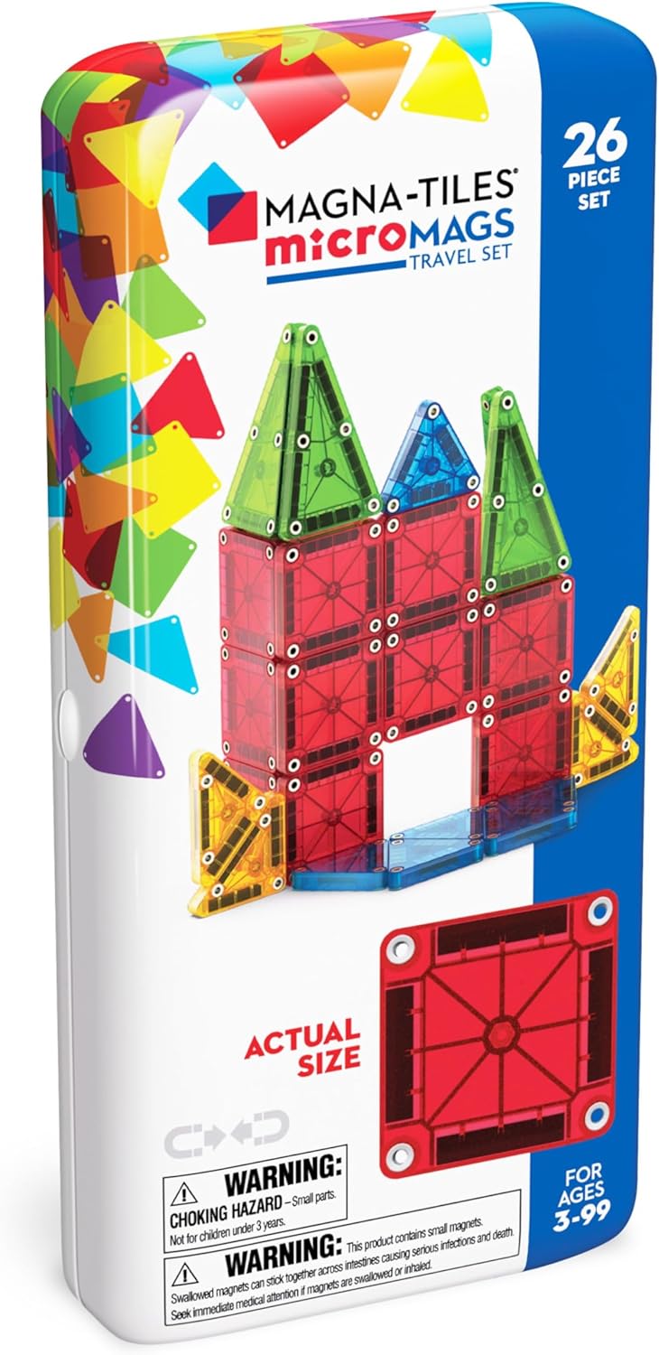 Magna-Tiles microMAGS 26-piece Travel Set: Bold Colors