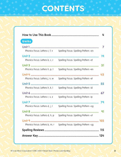 Smart Start: Phonics and Spelling Activity Book, Grade PreK