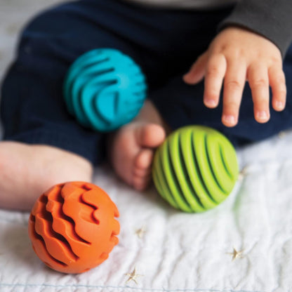 Sensory Rollers. Blue, green, and orange balls for babies and toddlers. perfect for fidget.