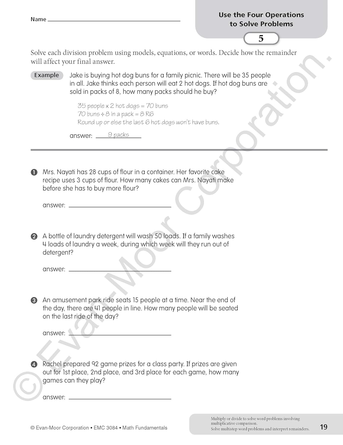 Math Fundamentals, Grade 4 - Teacher Reproducibles, Print