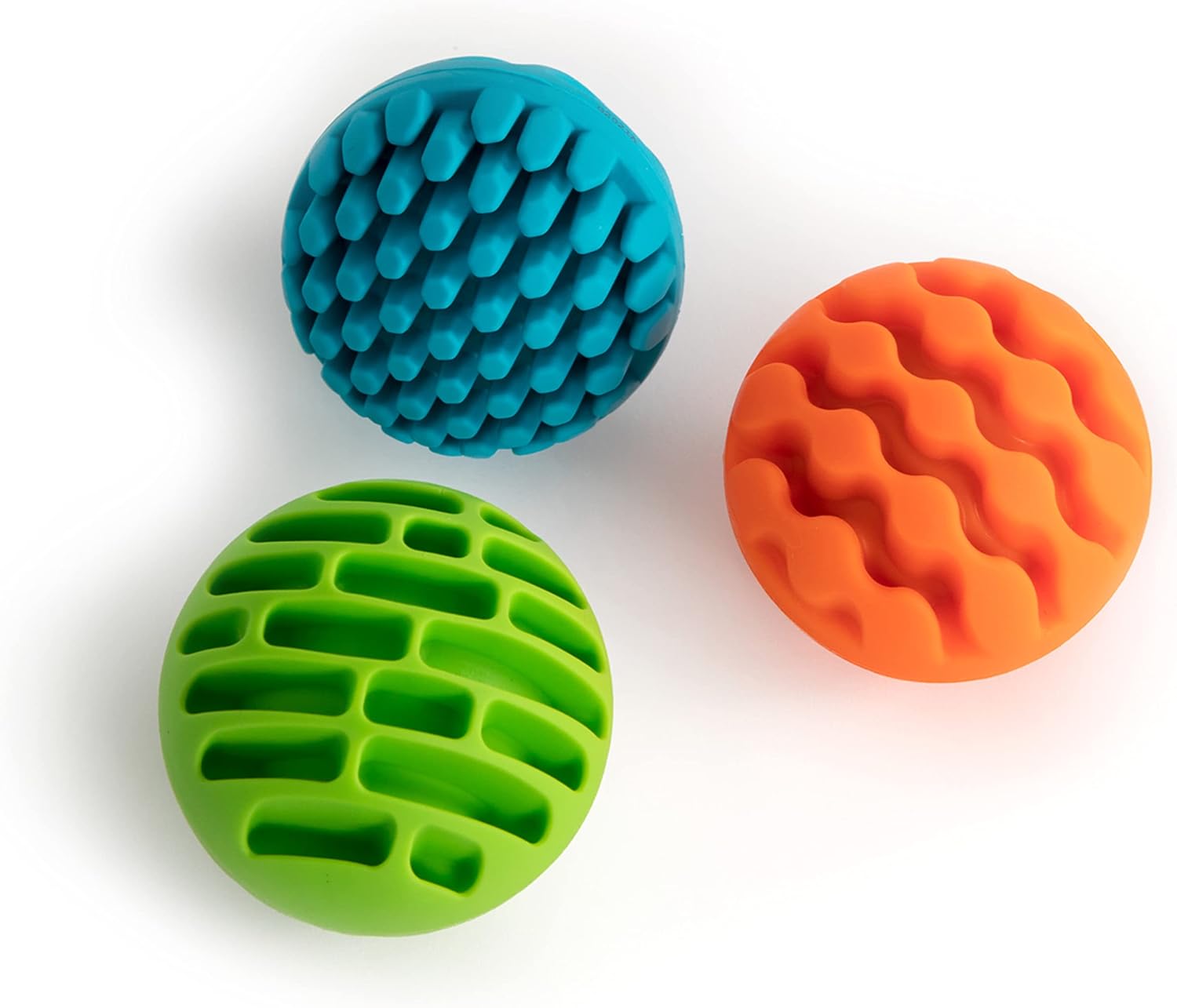 Sensory Rollers. Blue, green, and orange balls for babies and toddlers. perfect for fidget.