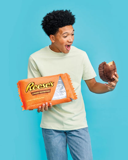 iscream Reese's Peanut Butter Cups Package 19" x 8.5" Pillow Set with Two Plushie Cups