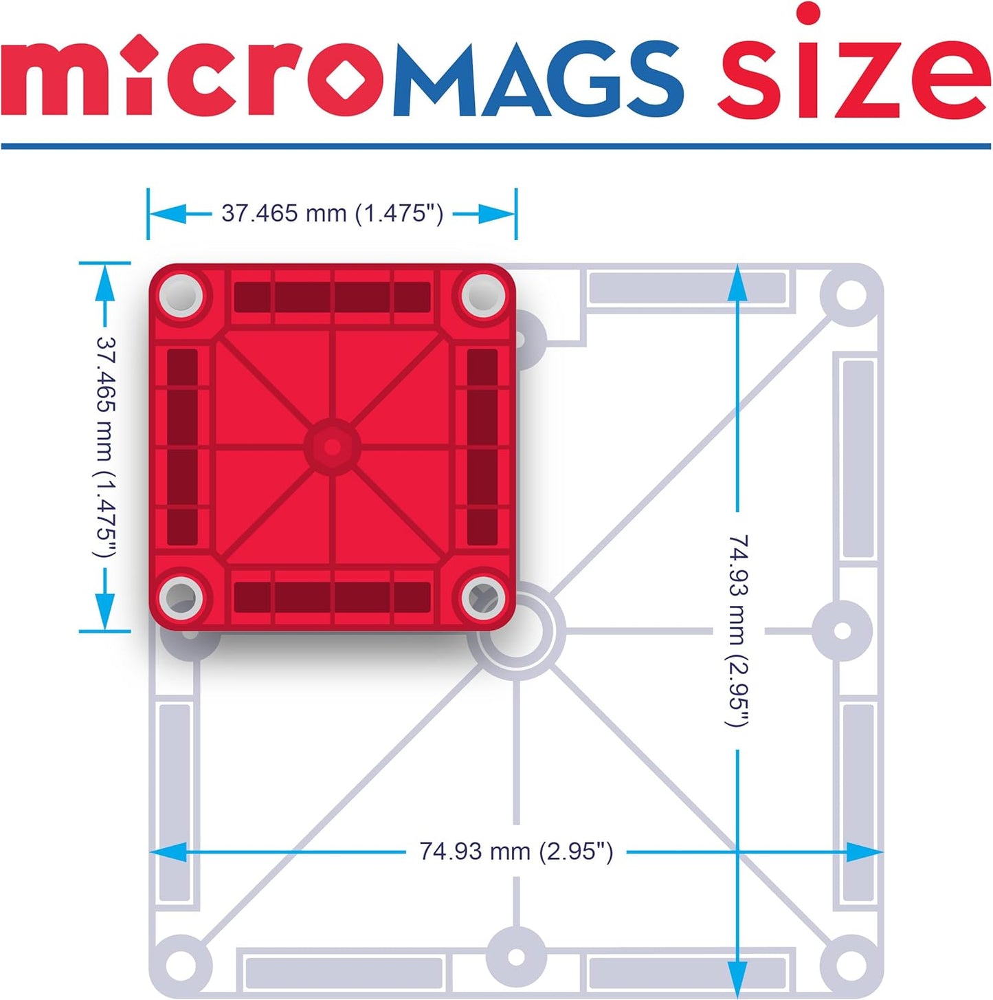 Magna-Tiles microMAGS 26-piece Travel Set: Bold Colors