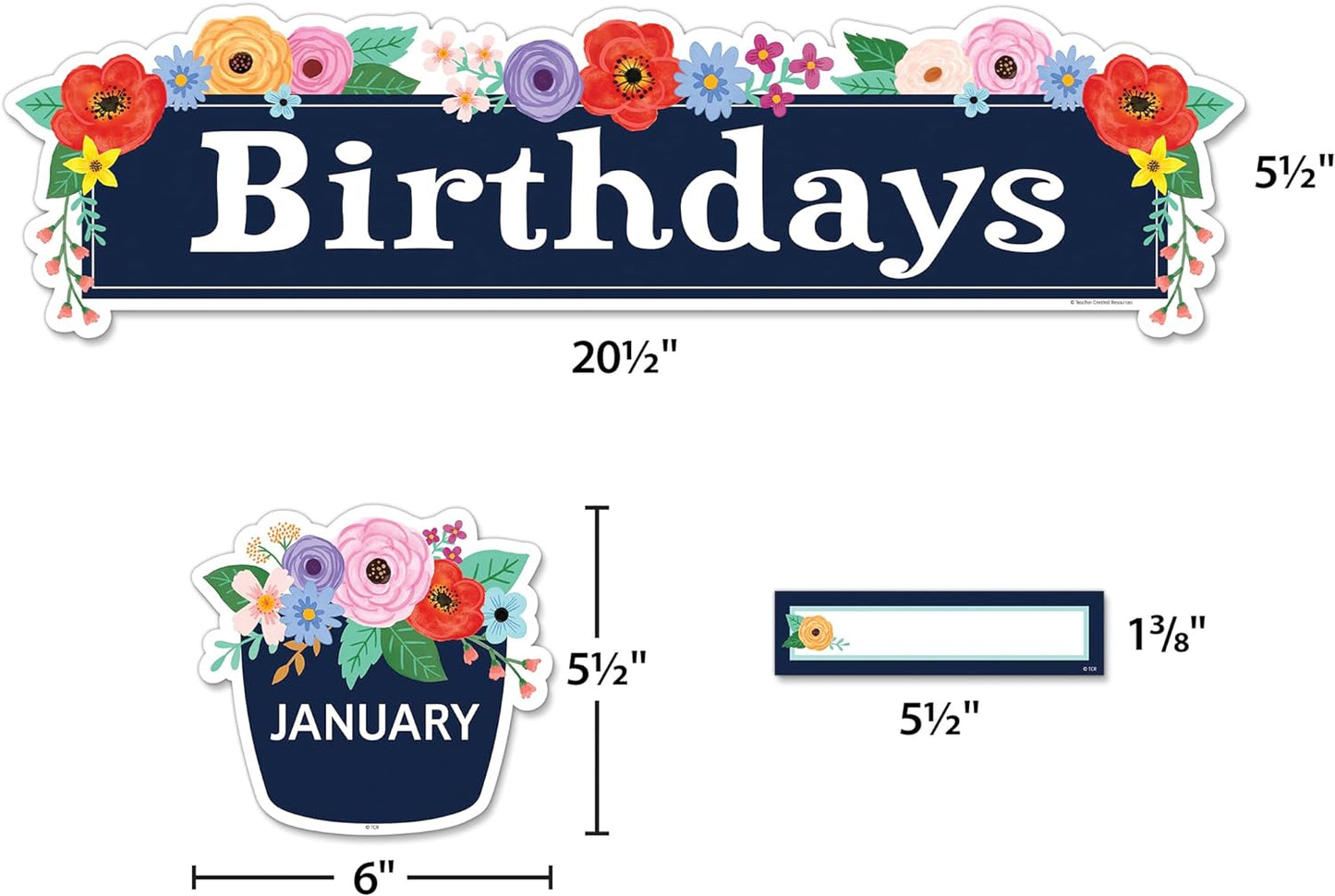 Wildflowers Birthdays Mini Bulletin Board