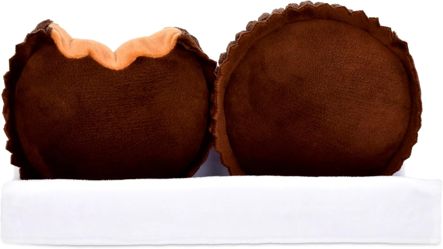 iscream Reese's Peanut Butter Cups Package 19" x 8.5" Pillow Set with Two Plushie Cups