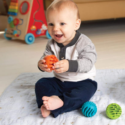 Sensory Rollers. Blue, green, and orange balls for babies and toddlers. perfect for fidget.