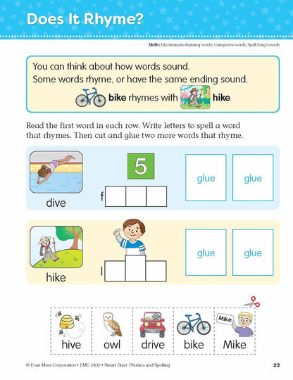 Smart Start: Phonics and Spelling Activity Book, Grade 1